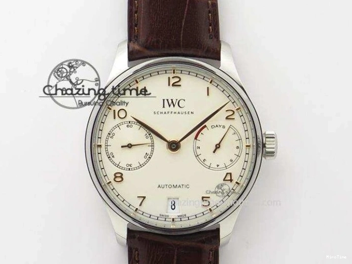 MIROTIME 0322 Sustainable Portuguese IW545408 White Dial ZF 1:1 Best Edition On Dark Blue Leather Strap 7335